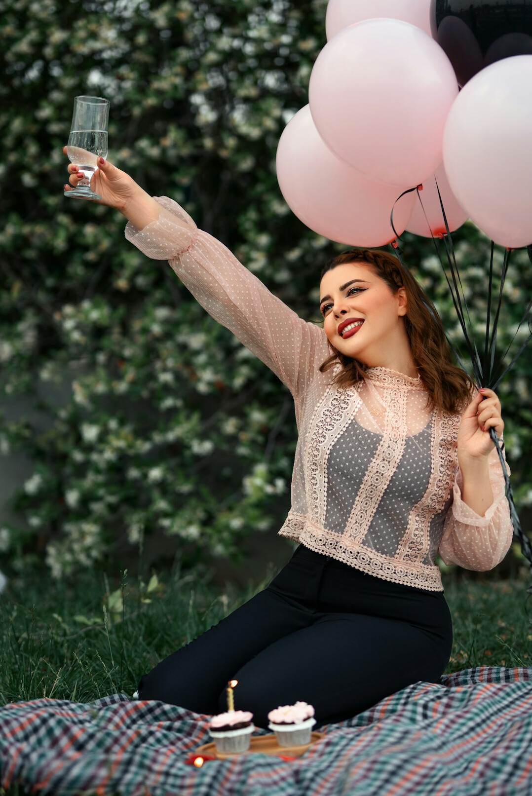 successful blogger celebrating